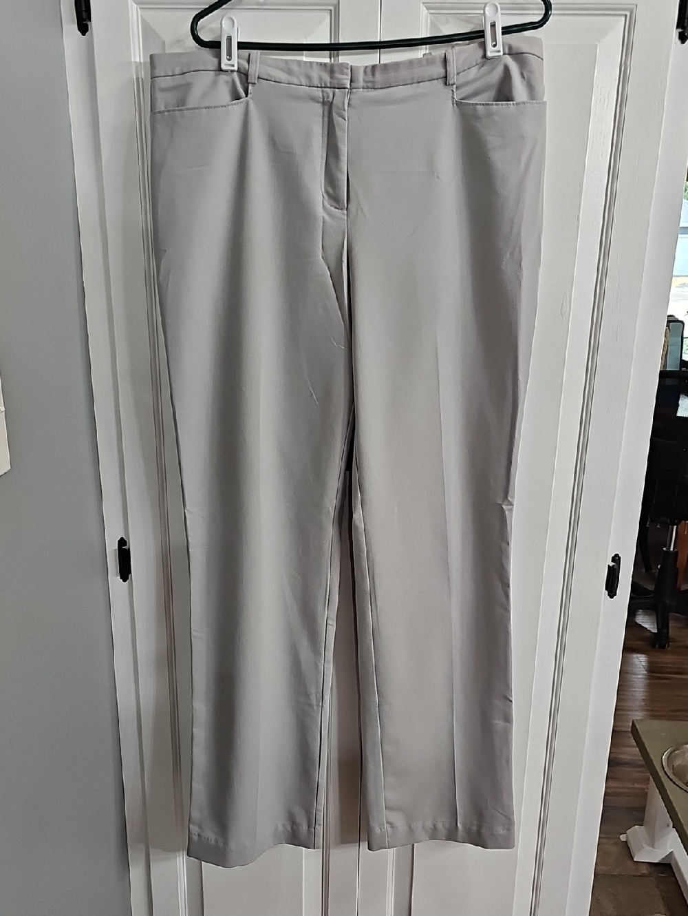 Worthington Light Gray Straight-Leg Pants